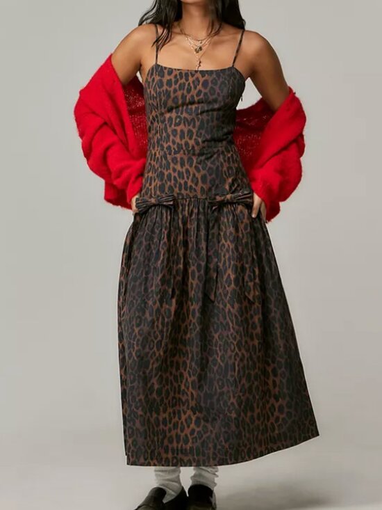 Lisa Says Gah Dresses & Skirts - Lisa Says Gah Persephone Midi Dress - Dark Leopard